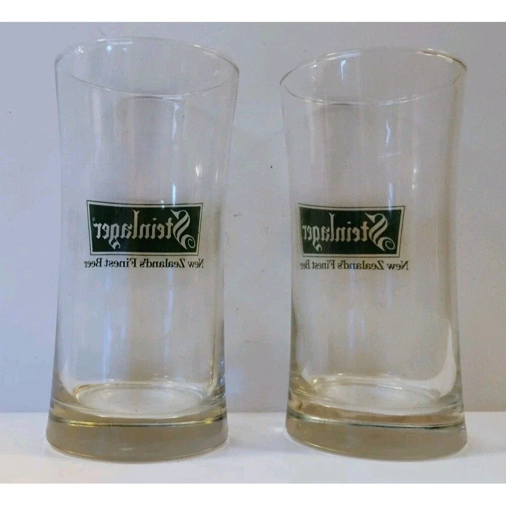 Vintage Steinlager Beer Glasses New Zealand’s Finest Hourglass Pilsner Set of 2